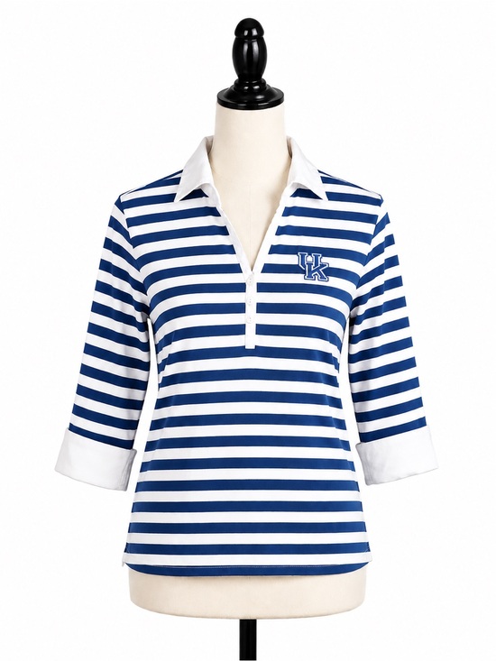 Wildcat clothing Tops - Kentucky Wildcats UK Striped Collared Shirt Blue White Large